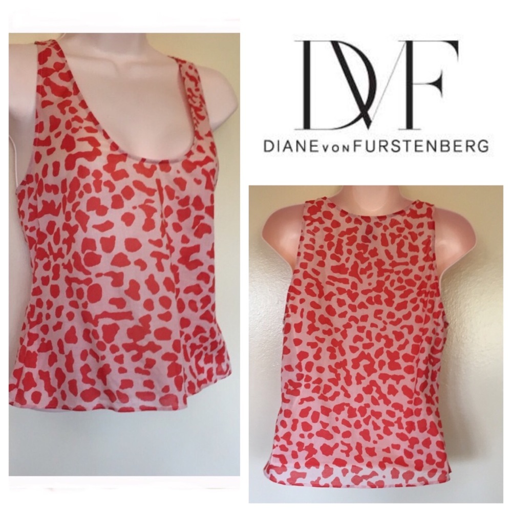 Diane Von Furstenberg animal print shell sz 2
